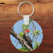 Male Pileated Woodpecker Sleutelhanger (Voorkant)
