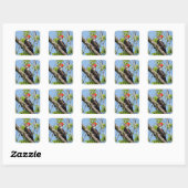 Male Pileated Woodpecker Vierkante Sticker (Vel)