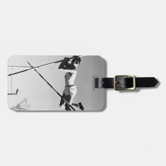 Male Pole Vaulter Bagagelabel (Voorkant horizontaal)