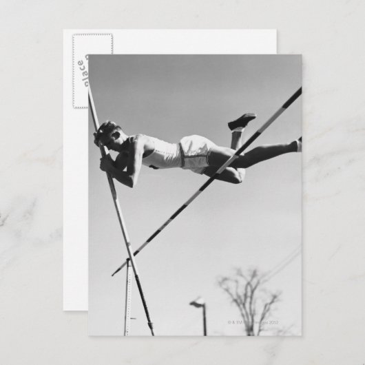 Male Pole Vaulter Briefkaart (Voorkant / Achterkant)