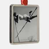 Male Pole Vaulter Metalen Ornament (Rechts)