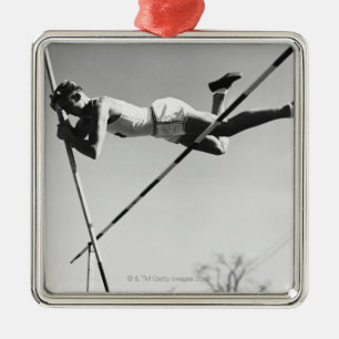 Male Pole Vaulter Metalen Ornament