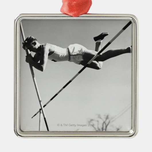 Male Pole Vaulter Metalen Ornament (Voorkant)
