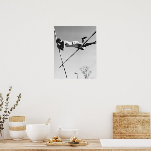 Male Pole Vaulter Poster (Keuken)