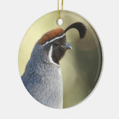 Male Quail Portret Keramisch Ornament (Links)