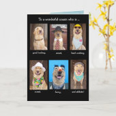 Male Relative Funny Dogs Birthday Card Kaart (Gele Bloem)