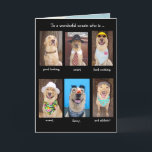 Male Relative Funny Dogs Birthday Card Kaart<br><div class="desc">Een grappige verjaardag voor een speciaal mannelijk familielid. De voorkant is al eerder gepubliceerd, maar de binnenkant is nieuw. U kunt de tekst, lettertypen, tekengrootte en lettertypekleur aanpassen. De achtergrond aan de binnenkant is het publieke domein dat wordt ingenomen door een overheidsmedewerker. Op de voorzijde staat de knappe Mozes. De...</div>