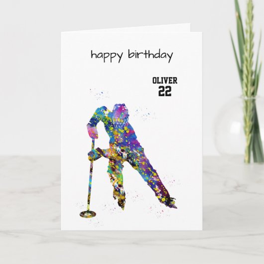 Male Ringette Player  Kaart (Voorkant)