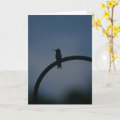 Male Ruby Throat Hummingbird Card Kaart (Gele Bloem)