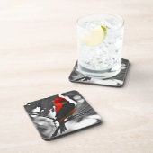 Male Scarlet Tanager Bier Onderzetter (Rechterzijde)