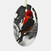 Male Scarlet Tanager Keramisch Ornament (Rechts)