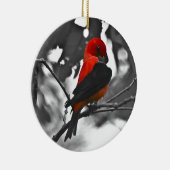 Male Scarlet Tanager Keramisch Ornament (Rechts)