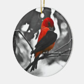 Male Scarlet Tanager Keramisch Ornament (Links)