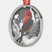 Male Scarlet Tanager Metalen Ornament (Links)