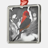 Male Scarlet Tanager Metalen Ornament (Links)