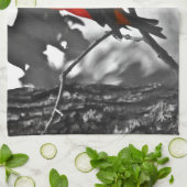 Male Scarlet Tanager Theedoek (Gevouwen)