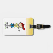 Male Stick Figuur Golfer Bagagelabel (Voorkant horizontaal)