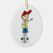 Male Stick Figuur Golfer Keramisch Ornament (Rechts)