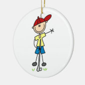 Male Stick Figuur Golfer Keramisch Ornament (Links)