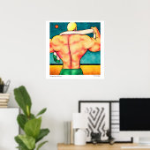 Male Swim Pet Green Trunks Poster (Thuiskantoor)