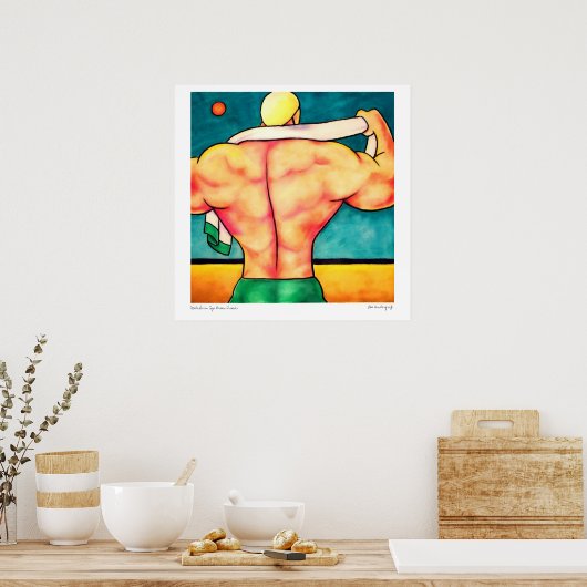 Male Swim Pet Green Trunks Poster (Keuken)