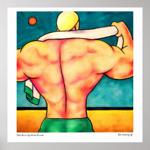 Male Swim Pet Green Trunks Poster