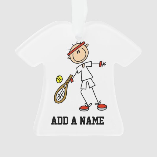 Male Tennis Player Ornament (voorkant)