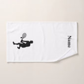 Male Tennis Player Silhouette Hand Towel Handdoek (Handdoek)