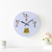 Male Tennis-speler wandklok (Huis)