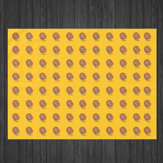 Male Thanksgiving Turkeys Fanned Tail Gold Tafelkleed