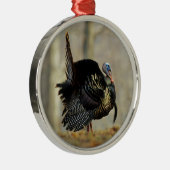 Male turkey strutting, Illinois Metalen Ornament (Rechts)