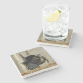 Male turkey strutting, Illinois Stenen Onderzetter (Zijkant)