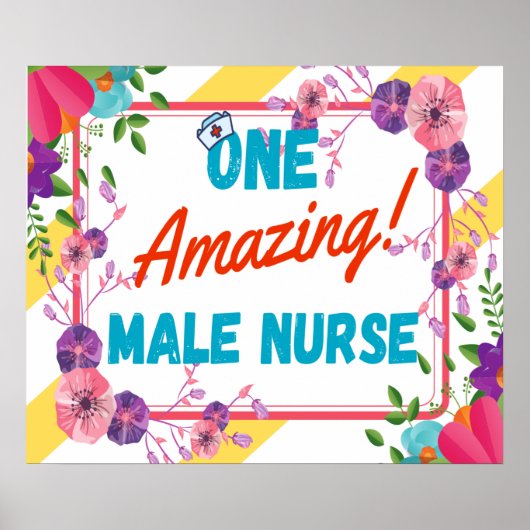Male verpleegkunde — Cadeauidee Poster (Voorkant)