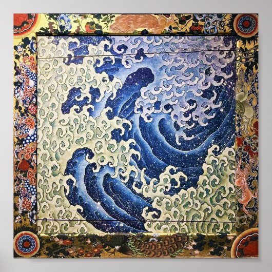 Male Wave, Hokusai Poster (Voorkant)