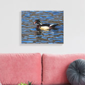 Male Wood Duck Canvas Afdruk (Insitu (Woonkamer))