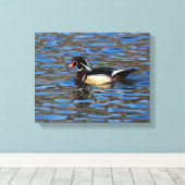 Male Wood Duck Canvas Afdruk (Insitu (Houten vloer))