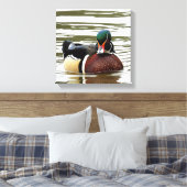 MALE WOOD DUCK CANVAS AFDRUK (Insitu (Slaapkamer))