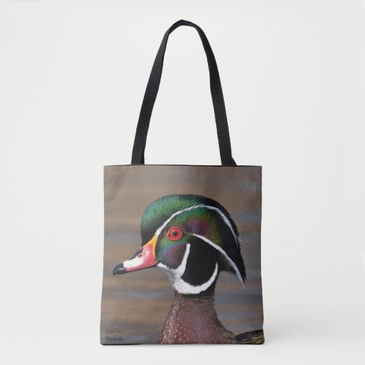 Male Wood Duck dicht Tote Bag (Voorkant)