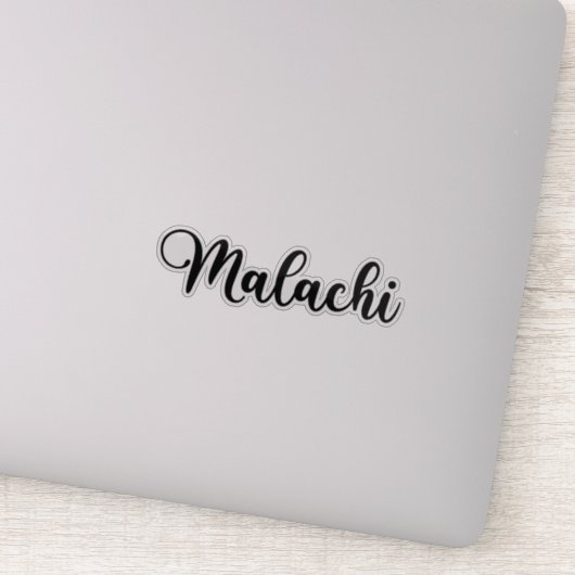 Maleachi Naam - Handgeschreven kalligrafie Sticker (Detail)