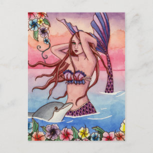Maleah - Briefkaart Dolphin Mermaid