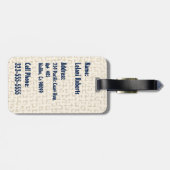 Maleah Monstera Tropical Hawaiian Waterverf - Blau Bagagelabel (Achterkant horizontaal)