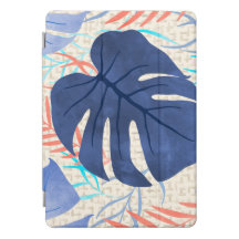 Maleah Monstera Tropical Hawaiian Waterverf - Blau