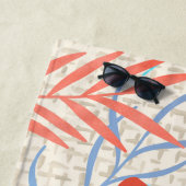 Maleah Monstera Tropical Hawaiian Waterverf - Blau Strandlaken (In situ)