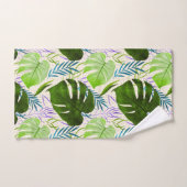 Maleah Monstera Tropical Hawaiian Waterverf-Green Bad Handdoek (Handdoek)