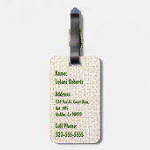 Maleah Monstera Tropical Hawaiian Waterverf-Green Bagagelabel (Achterkant verticaal)