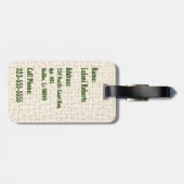 Maleah Monstera Tropical Hawaiian Waterverf-Green Bagagelabel (Achterkant horizontaal)