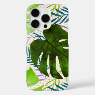 Maleah Monstera Tropical Hawaiian Waterverf-Green iPhone 16 Pro Hoesje