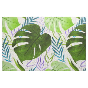 Maleah Monstera Tropical Hawaiian Waterverf-Green Stof