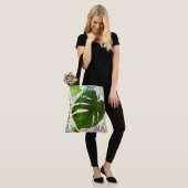 Maleah Monstera Tropical Hawaiian Waterverf-Green Tote Bag (Op model)