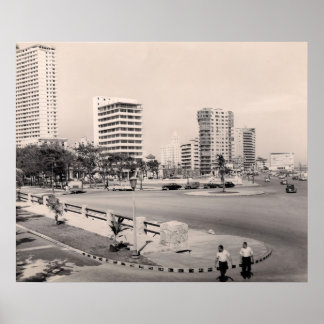 Malecon Collectie Foto van Havana Modern 1950 Poster